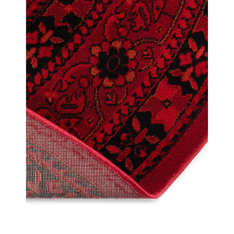 Tapis oriental rouge Amro, Round 6'1"