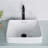 Elavo White Ceramic Square Drop-In Bathroom Sink with Overflow