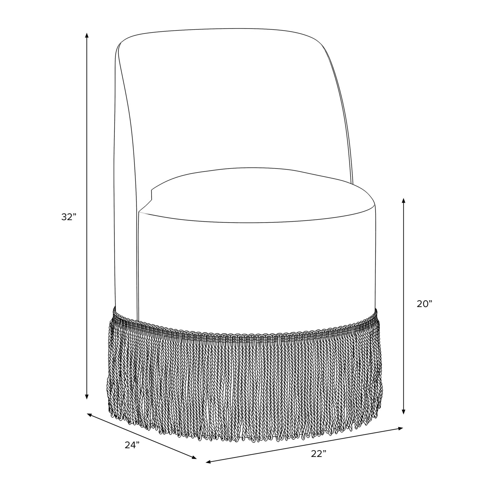 20 H Dining Chair, Velvet Ink