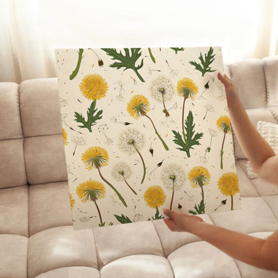 «Botanical Spring Dandelions VII Cottage», reproduction d'art non encadrée