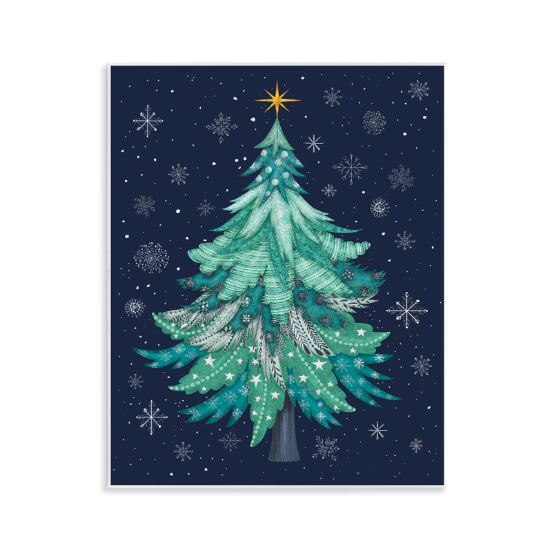 Art abstrait sur toile, motif abstrait arbre de Noël par Darlene Seale
