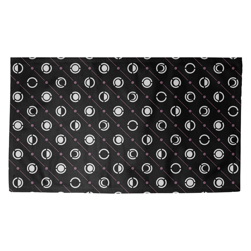 Tapis décoratif des phases de lune noires, Rectangle 2 pi x 3 pi