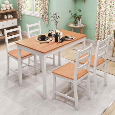 Modern Solid Wood Dining Table and Chairs Set Easy to Maintain