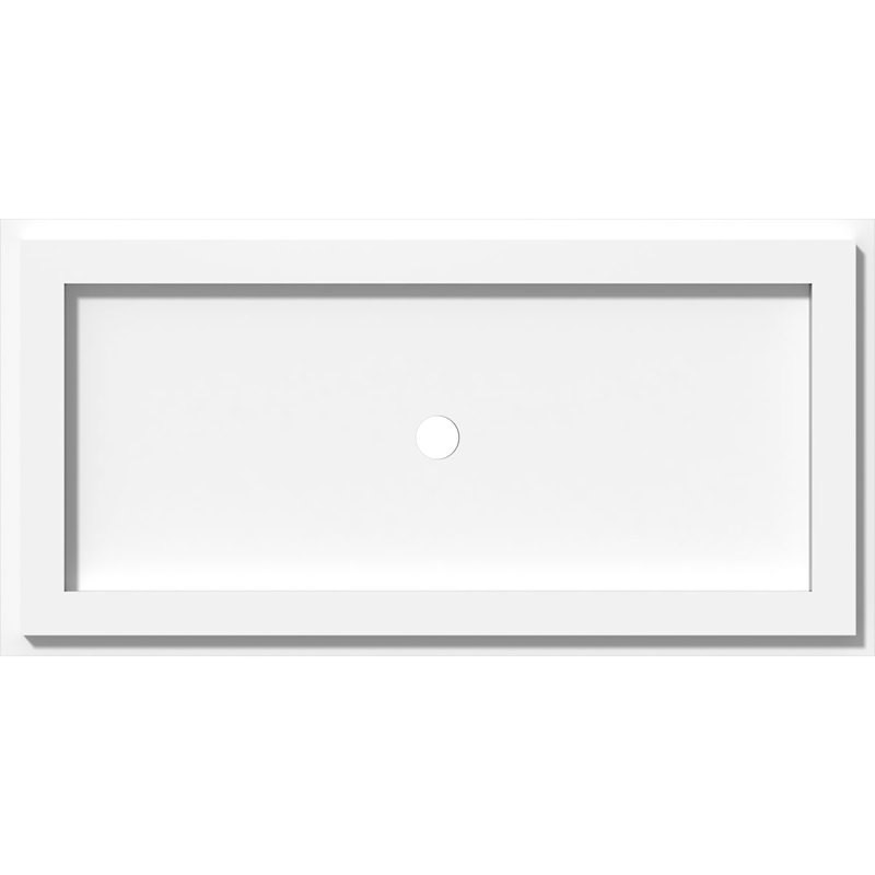 20"W x 10"H x 1"ID x 7"C x 1"P Rectangle Architectural Grade PVC Contemporary Ceiling Medallion, 1" H x 20" W x 10" D