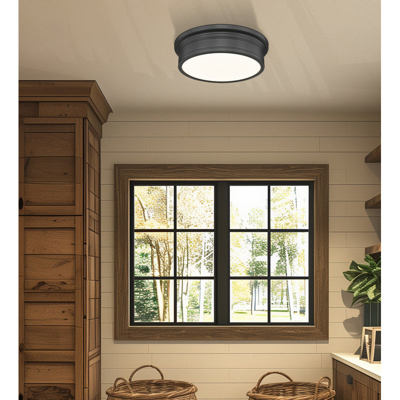 Bentley 16 inch Matte Black 1 Light Flush Mount, Matte Black