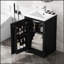 Élégant meuble-lavabo de 20 pouces avec lavabo, porte à fermeture douce, support de rangement et tablette réglable en noir-1709841120