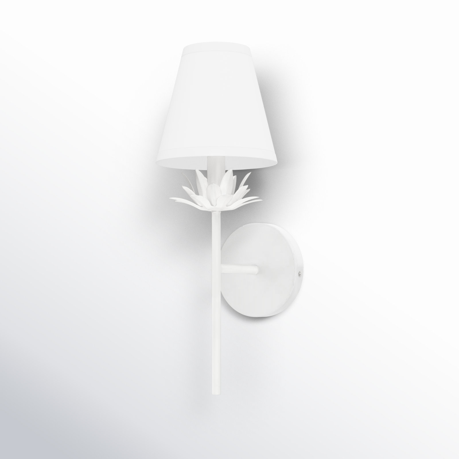 Ryland Single Light Linen Armed Sconce, White