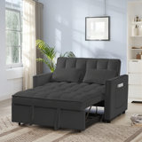 Upholstery Reclining Sleeper Sofa With Adjustable Backrest,Pull-Out Sleeper Sofa Bed