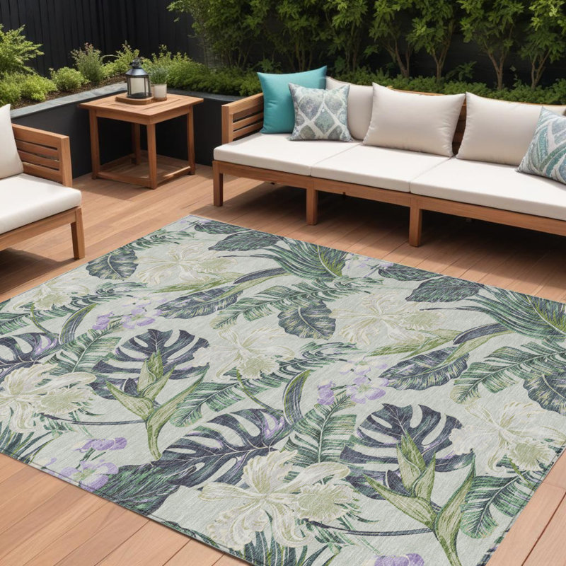 Tapis vert lavande et ivoire Fagundes