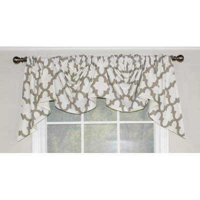 Cotton Blend Geometric Swag Window Valance