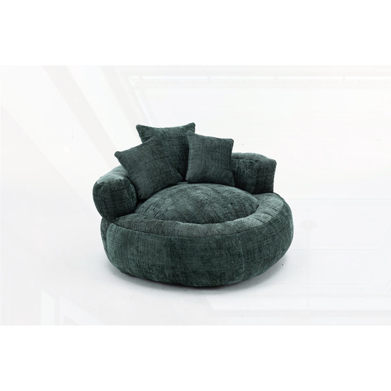 Canapé à billes avec housse en chenille ultra doux, Vert
