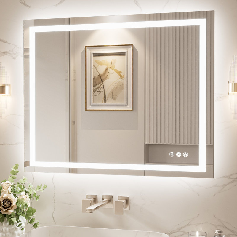 Miroir de salle de bain lumineux Katyusha, 32 po x 40 po