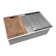 Ruvati 36-inch Workstation Slope Bottom Offset Drain Undermount 16 Gauge Kitchen Sink
