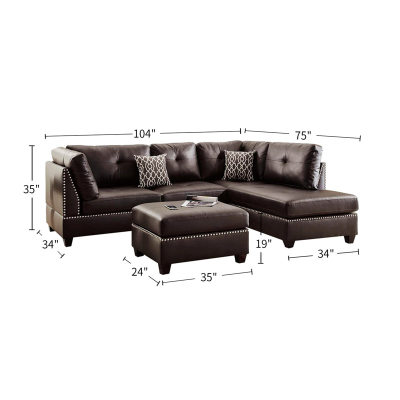 Reversible Sectional Sofa With Ottoman