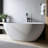 67" Freestanding Solid Surface Bathtub With Pop-Up Drainage And Overflow