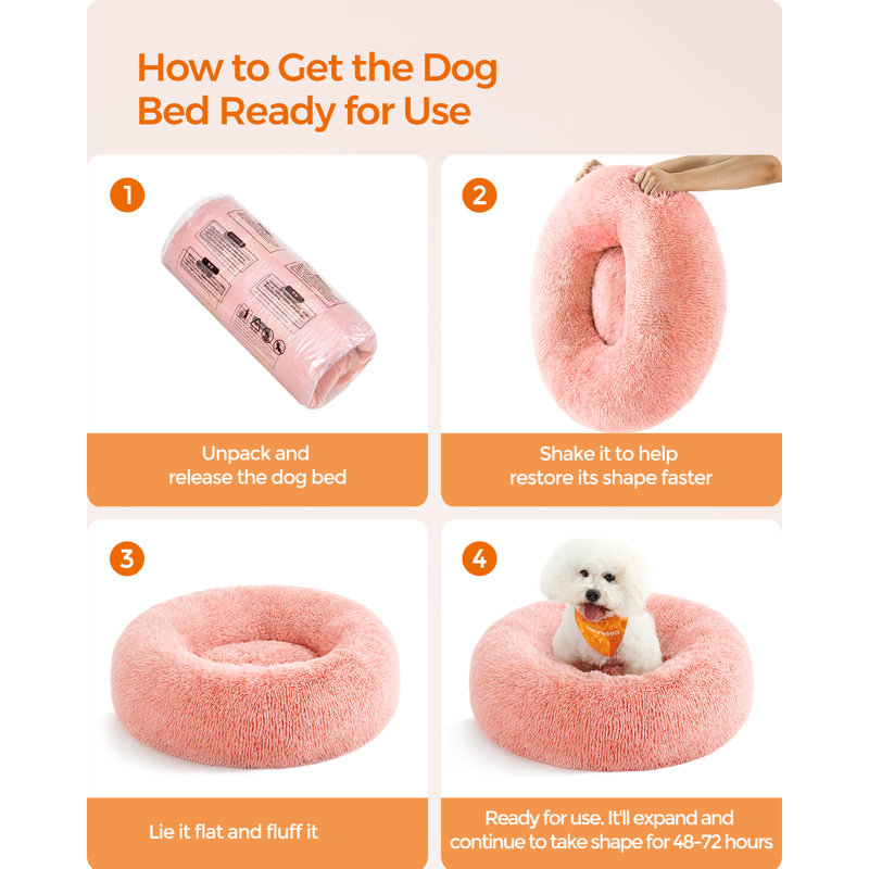 70x70x20cm Round Pet Bed, Pink