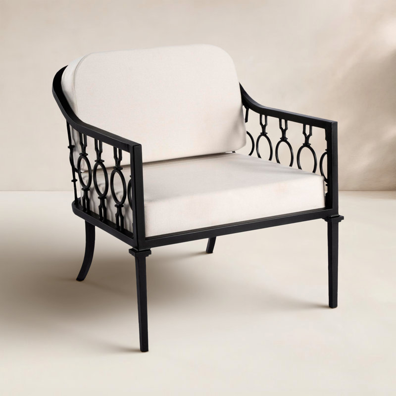 Southport Iron Upholstered Outdoor Lounge Chair