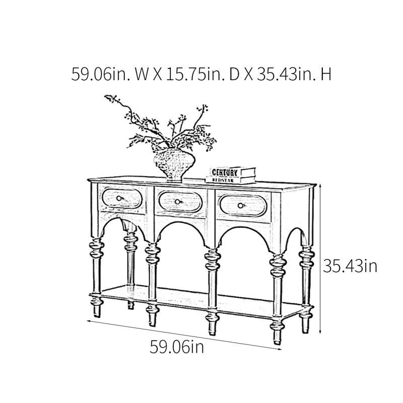 Console Retro Retro, 35.43" H x 59.06" W x 15.75" D