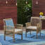 Chaise de salle à manger en acacia, 2 pièces avec 2 coussins-2133472533