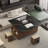 Lift-Up Coffee Table with Stools and Storage