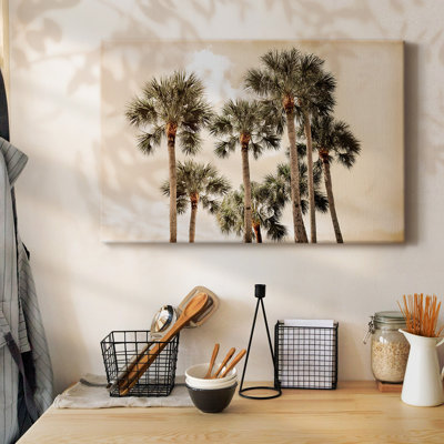 «Blush Palms», toile tendue avec châssis