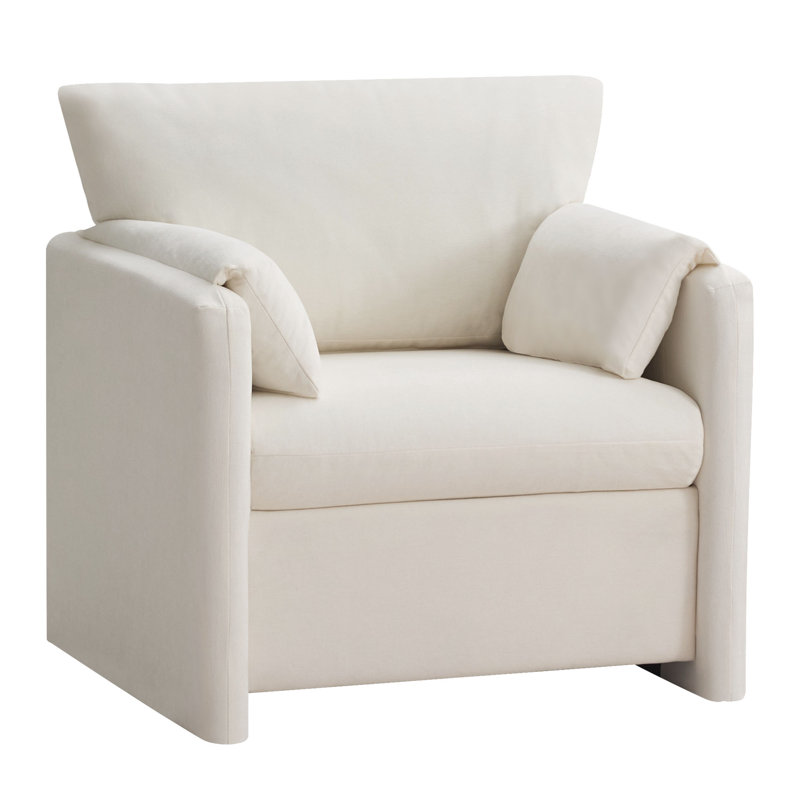 Fauteuil d'appoint surdimensionné en chenille 32,7 po, Beige