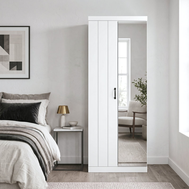 17 Stories 2 Door Wardrobe, White
