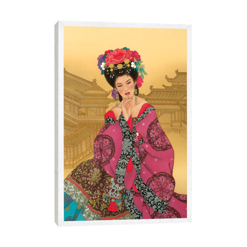 Empress Wu - Painting on Canvas, White Framed, 101.6 cm H x 66.04 cm W