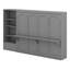 Lit escamotable avec compartiments de rangement et tablette réglables en hauteur, cadre de lit mural avec 1 tiroir, lit plateforme pliable multifonctionnel-1839550988