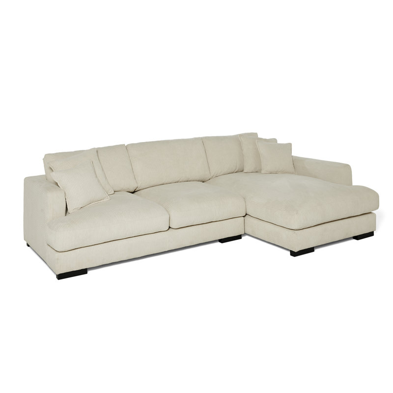 Charee Upholstered Corner Sectional, Right Hand Facing, Beige