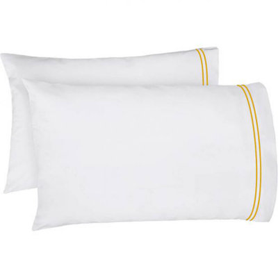 400TC Double Embroidery Cotton Sateen Pillowcases (Set Of 2)