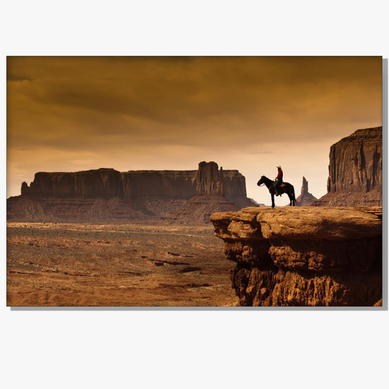 «American West Desert Landscape Cowboy», reproduction sur toile, 16 x 24 pouces