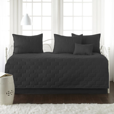 Ensemble de courtepointe pour lit de jour 6 pièces avec taies et jupe de lit Southshore Fine Linens Brickyard