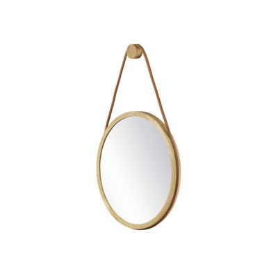 Mosso Round Solid Wood Mirror