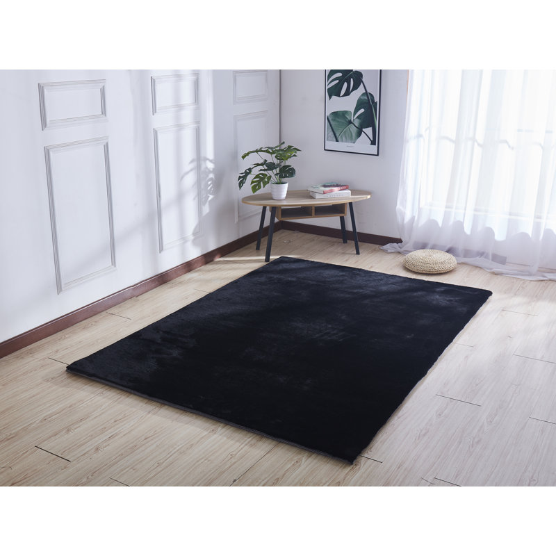 Tapis noir touffeté, Rectangle 5 pi x 7 pi