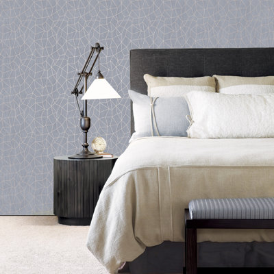 Robbin 10m x 53cm Textured Metallic Finish Wallpaper Roll