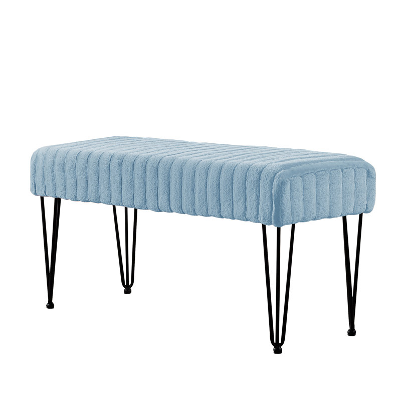Dugan Upholstered Ottoman, Sky Blue 