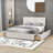 Upholstered Platform Bed with Headboard and 4 Drawers-527696043