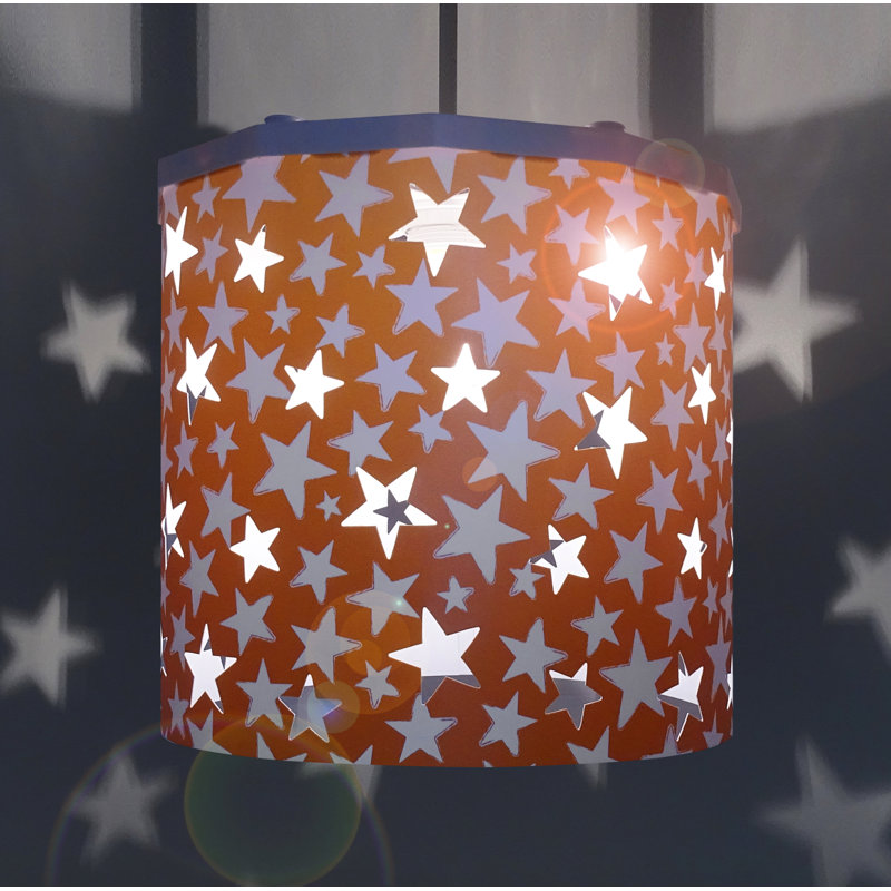 25cm H Plastic Drum Lamp Shade ( Spider ), Orange