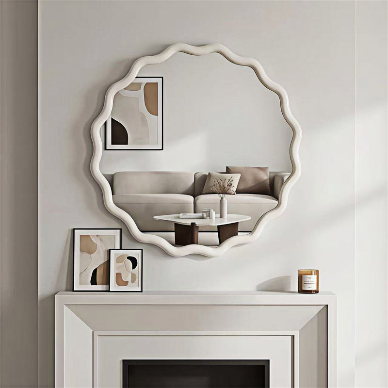 Miroir rond, 24,01 po x 24,01 po, Blanc