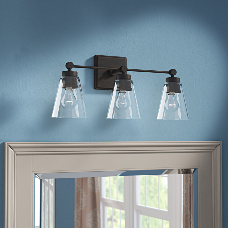 Éclairage de salle de bain à intensité variable 3 lumières Gallego, Bronze vieilli
