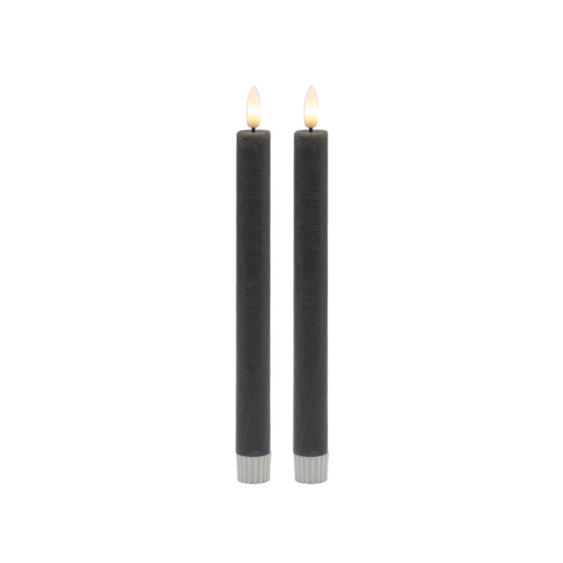 2 bougies coniques sans flamme Med, Noir, noir, noir, noir