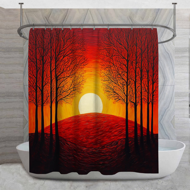 Rideau de douche Sunset Trees, H 84 po x l 70 po