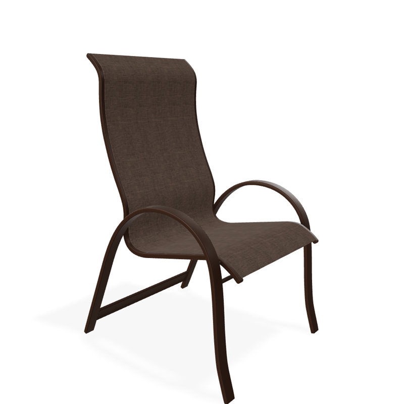 Chaise de patio empilable Hirotaka Supreme, Moka Sunbrella®, Kona texturé