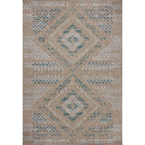 Amber Lewis x Loloi Indoor / Outdoor Topanga Natural / Aqua Area Rug