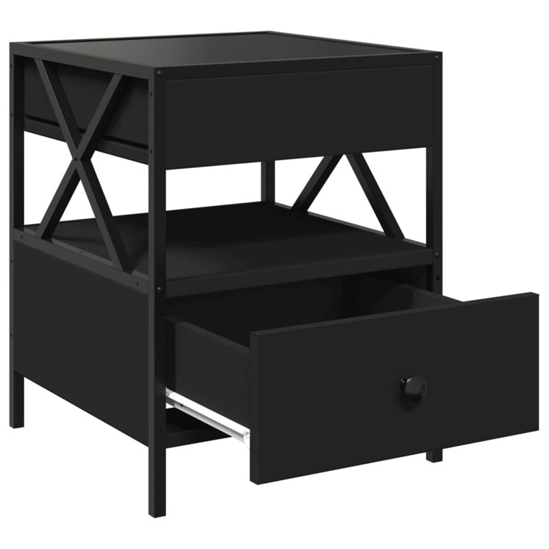 Cvitan Coffee Table with Storage, 51cm H x 40cm L x 40cm W, Black