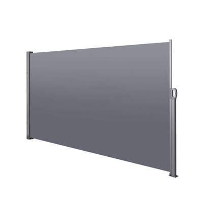 Quality 138"x71" Retractable Side Awning, & Water , Privacy Divider For Outdoor Spaces - Grey 138''x71'' Screen Grey, Beach Areas
