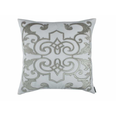 Mozart Appliqued Feather Linen Throw Pillow