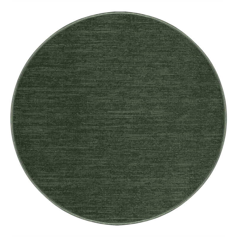 Tapis vert uni lavable à la machine, Rond 3 pi