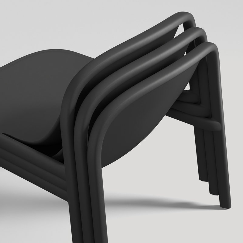 Decade Outdoor Lounge Chair, Black